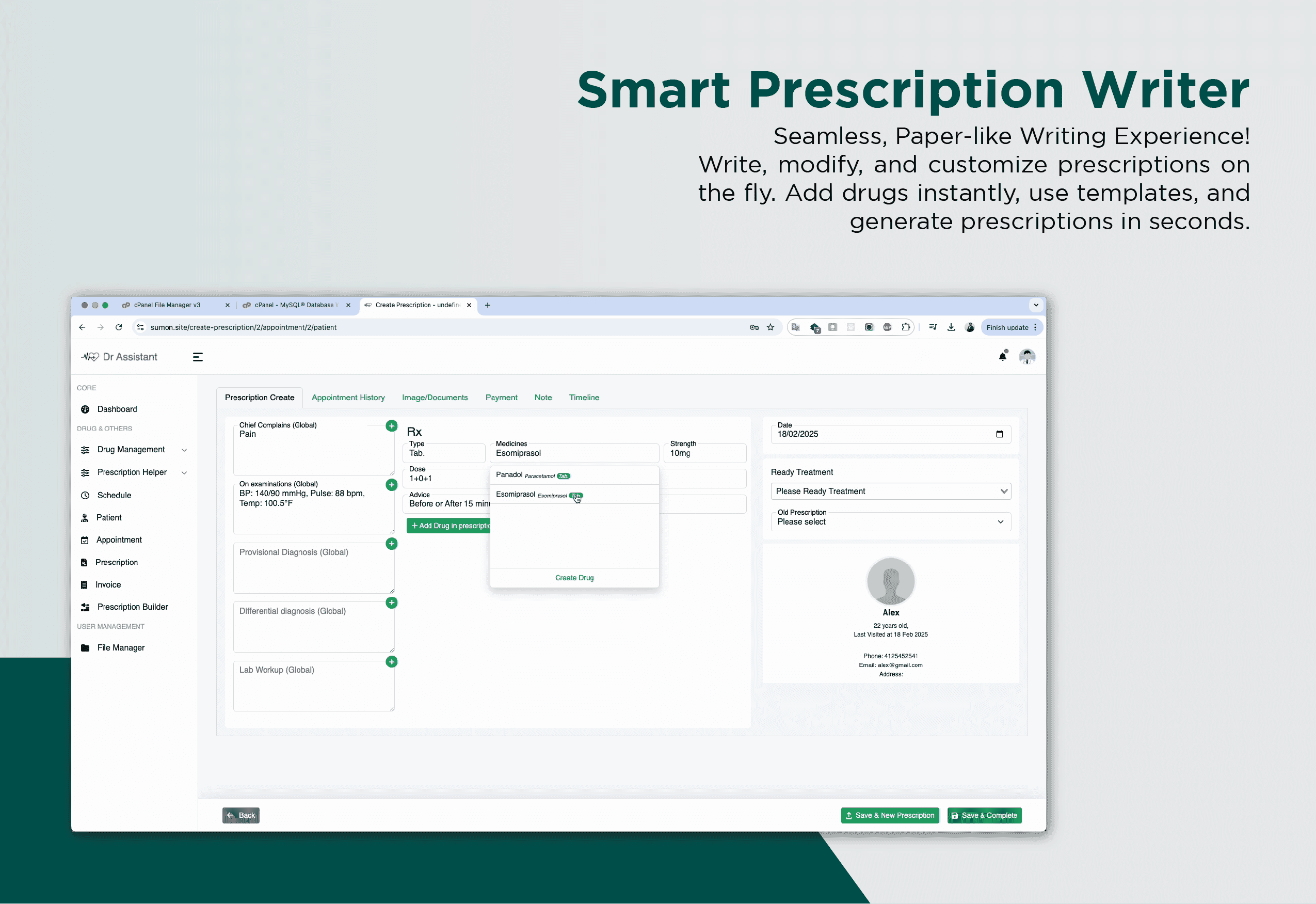 Dr. Assistant PRO - Patient Management & Prescription Writing Software